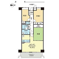 コスモ三滝本町 3LDKの間取図画像