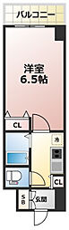 アクシス舟入 1Kの間取図画像