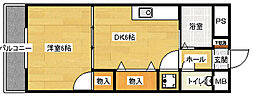 サンフォレスト 1DKの間取図画像