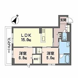 サフィールメゾン 2LDKの間取図画像