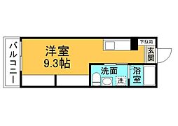 コンフォール海田 ワンルームの間取図画像