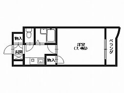 ソレーユ西山 1Kの間取図画像
