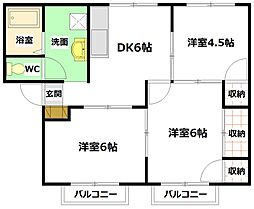 野代ハイツ 3DKの間取図画像