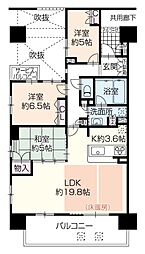 エスリード姫路 3LDKの間取図画像