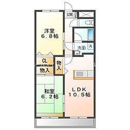 リベルテＯＮＥ 4階2LDKの間取り
