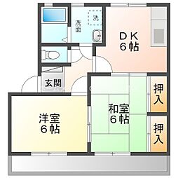 ヴィステリア27 2DKの間取図画像