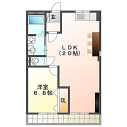 グリーン・ハイムハダノ 1LDKの間取図画像
