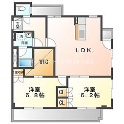 アルセトキワ 4階2LDKの間取り
