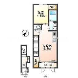 クルール 1LDKの間取図画像