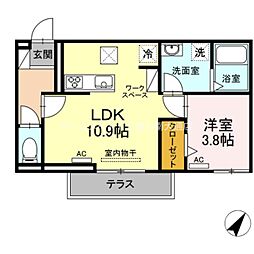歩夢3 1LDKの間取図画像