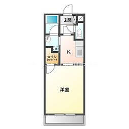 アインシュロス 1Kの間取図画像