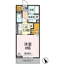 D-square古宿町 1Kの間取図画像