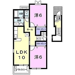 シンシア 2LDKの間取図画像