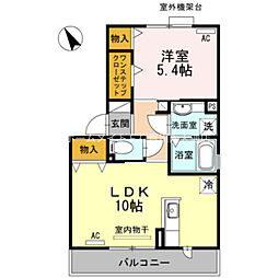 エスペランサC 1LDKの間取図画像