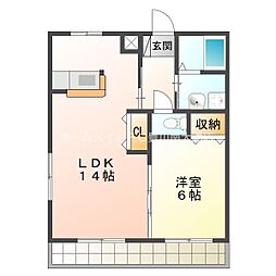 ブロードタウン大崎I 1LDKの間取図画像