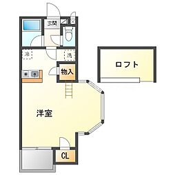 セザンヌ町並 ワンルームの間取図画像