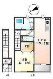 ラベンダーガーデン諏訪 1LDKの間取図画像