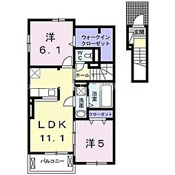 パインアベニュー3B 2LDKの間取図画像