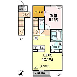 REVEB 1LDKの間取図画像
