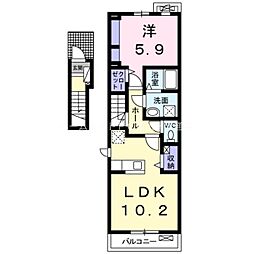 サニーヒル上見堂 1LDKの間取図画像