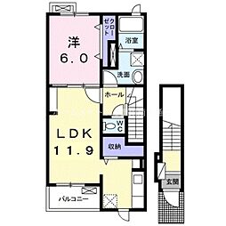 ベルレージュ 1LDKの間取図画像