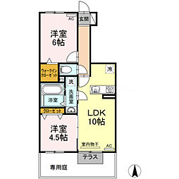 ディアスカーサ 2LDKの間取図画像