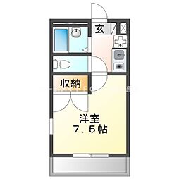 エンジェル 1Kの間取図画像