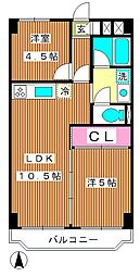 エクロール蓮根 2LDKの間取図画像