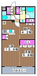 セジョリ板橋坂下2 1SLDKの間取図画像