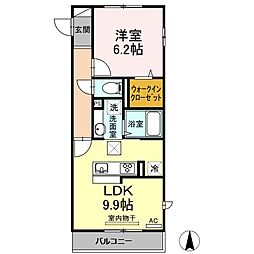 メゾンドアヴァンセ 1LDKの間取図画像