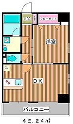 プレステージ西台ステーションフロント 1DKの間取図画像