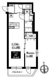 板橋区蓮根1丁目マンション 1LDKの間取図画像