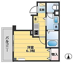 セレーナ早稲田 1Kの間取図画像