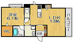 シャーメゾンSky3Sonoda 1LDKの間取図画像