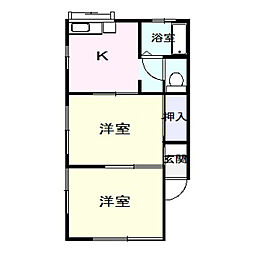 塙グリーンハイツ 2Kの間取図画像