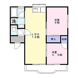 コンフォート 2LDKの間取図画像