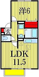 JR総武線 津田沼駅 徒歩20分の賃貸アパート 1階1LDKの間取り