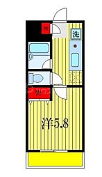 JR総武本線 津田沼駅 徒歩24分の賃貸マンション 3階1Kの間取り