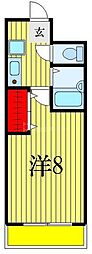 東京メトロ東西線 原木中山駅 徒歩7分の賃貸マンション 5階1Kの間取り