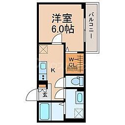 京成松戸線 京成津田沼駅 徒歩13分の賃貸アパート 1階1Kの間取り