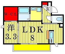 カーサグランデ本八幡 1LDKの間取図画像