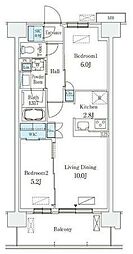 スカイグランデ津田沼 2LDKの間取図画像