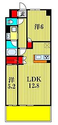 スカイグランデ津田沼 2LDKの間取図画像