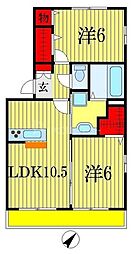フェリーチェB 2LDKの間取図画像