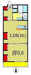 リブリ・クレッセント宮本 1LDKの間取図画像