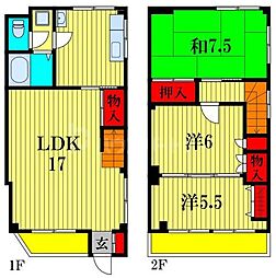 本中山ハイム 3LDKの間取図画像