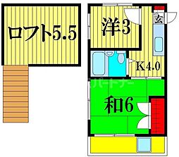 マルコーコーポ 2階2Kの間取り