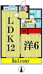 レガシィハイツ 1LDKの間取図画像