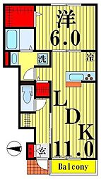 グレイス 1LDKの間取図画像