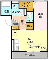 charmantcourtM's3 1DKの間取図画像